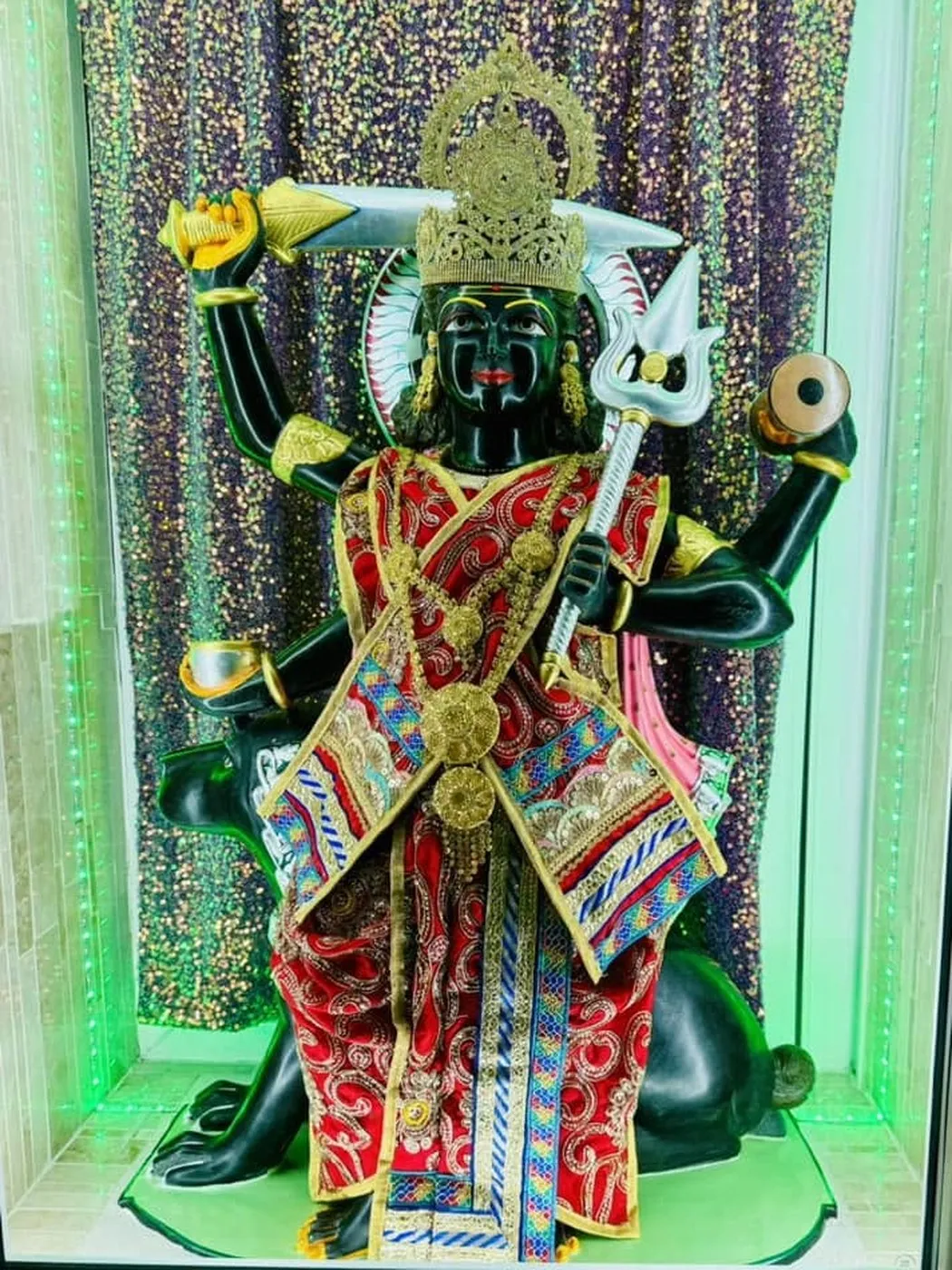Bherunath at Shri Maha Kali Bhameshwari Mandir, dressed in the shringar of a different day (5 of 7)