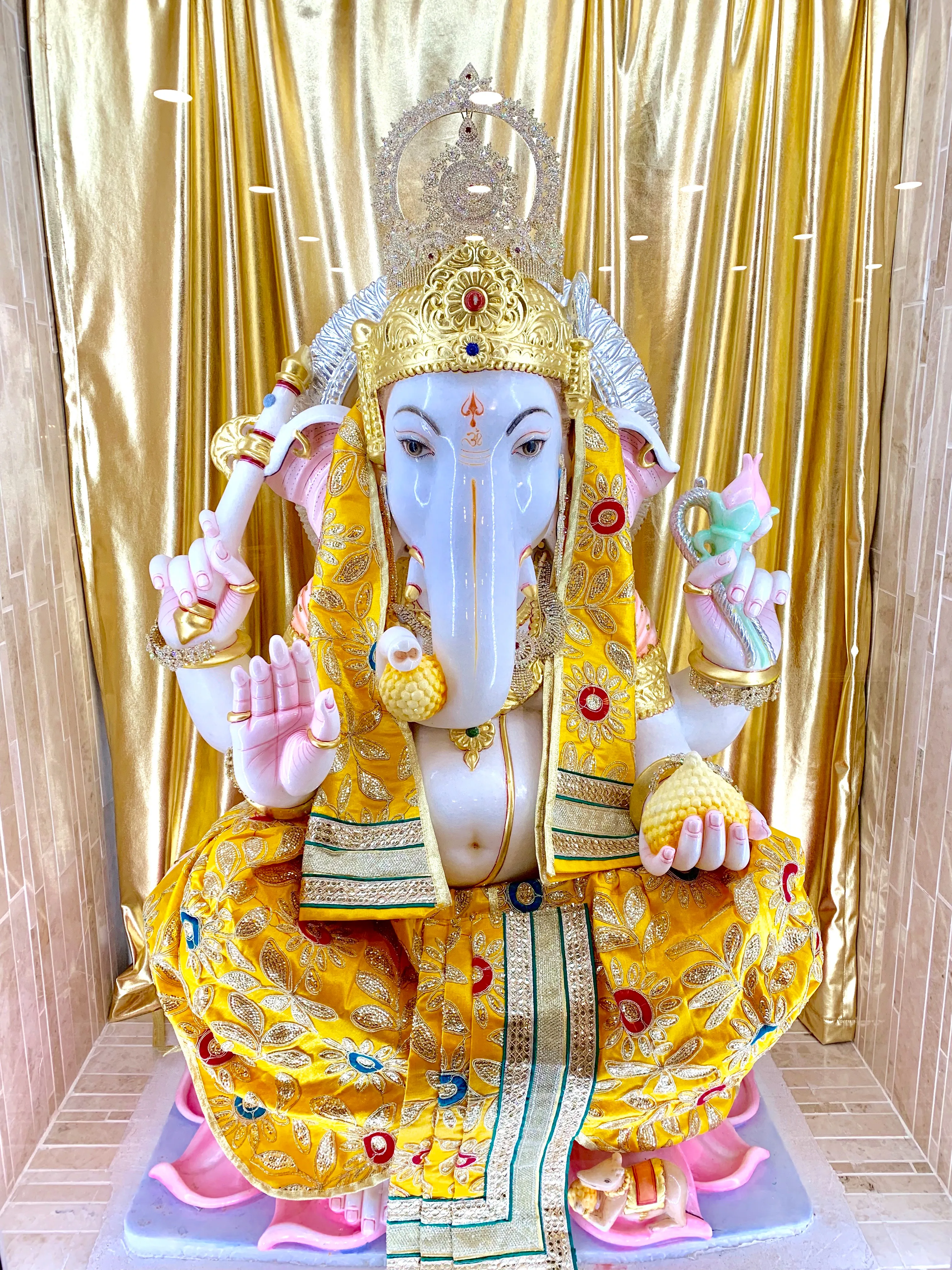 The murti of Ganesh Ji at the mandir