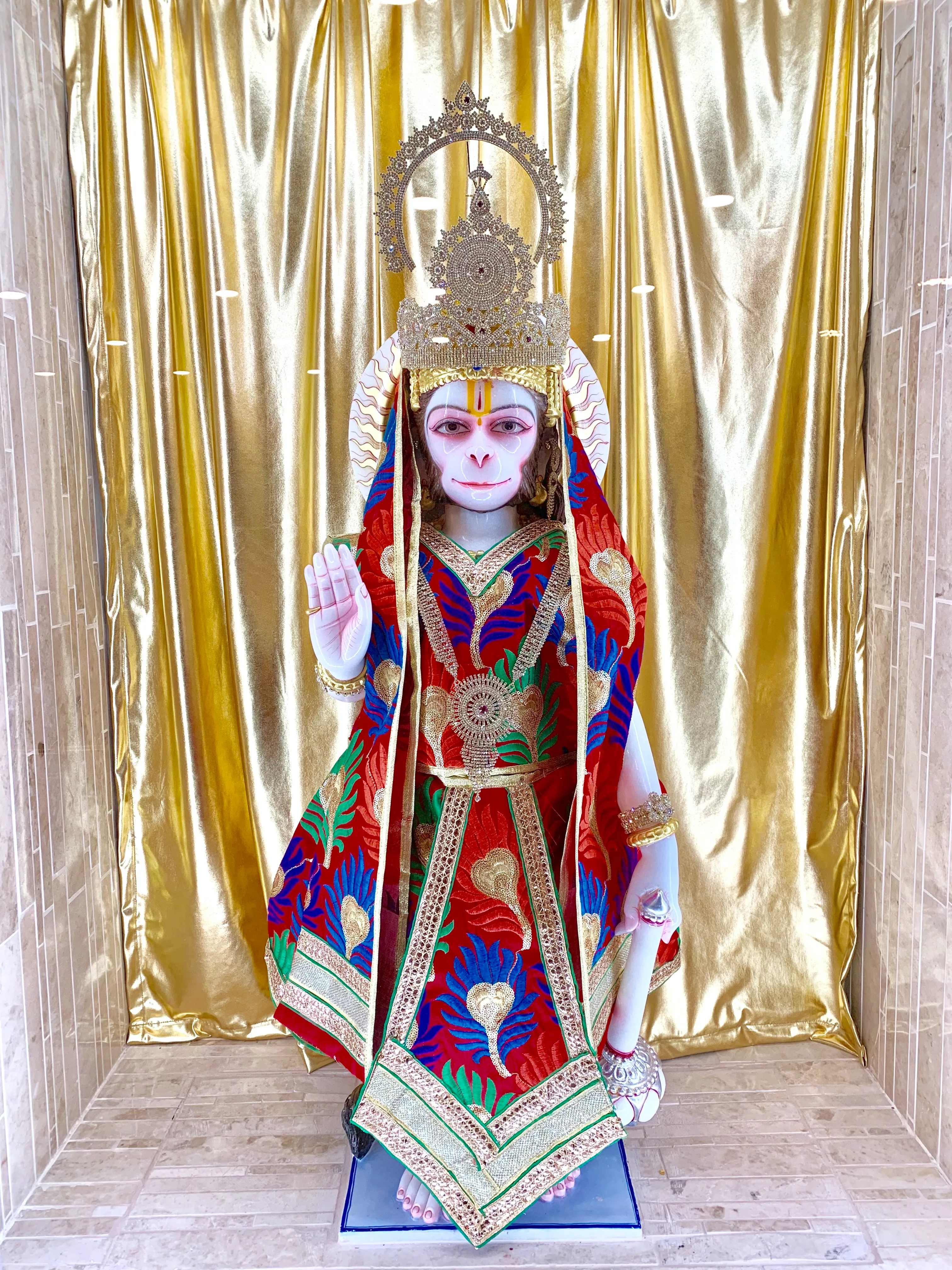 The murti of Hanuman Ji at the mandir