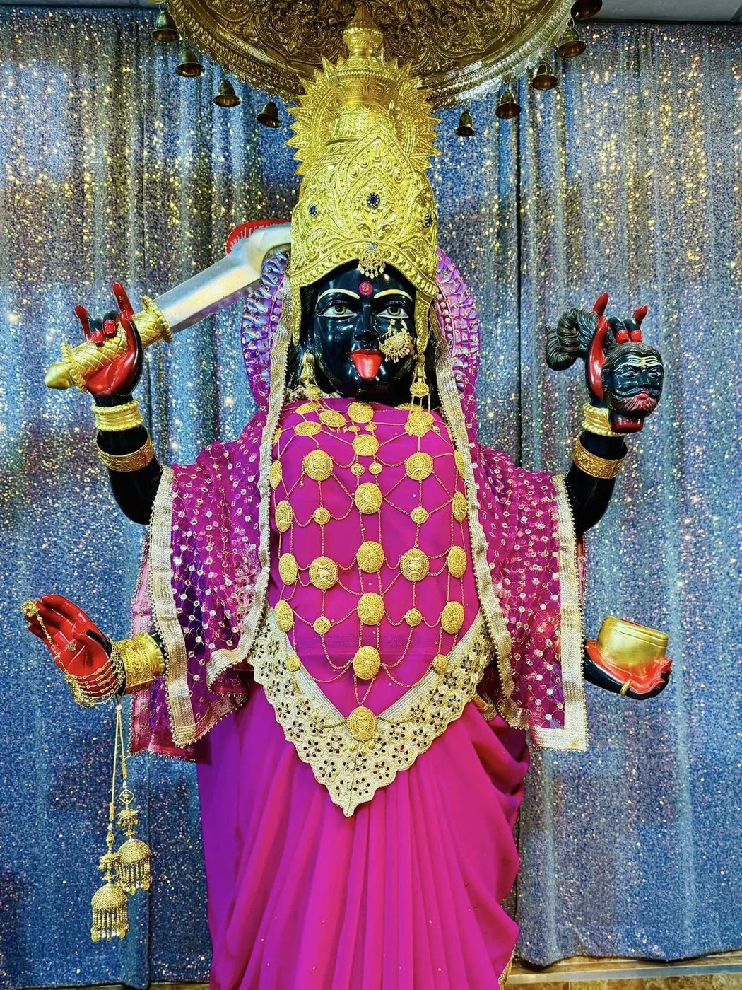 Maa Kali at Shri Maha Kali Bhameshwari Mandir, dressed in the shringar of a different day (3 of 13)