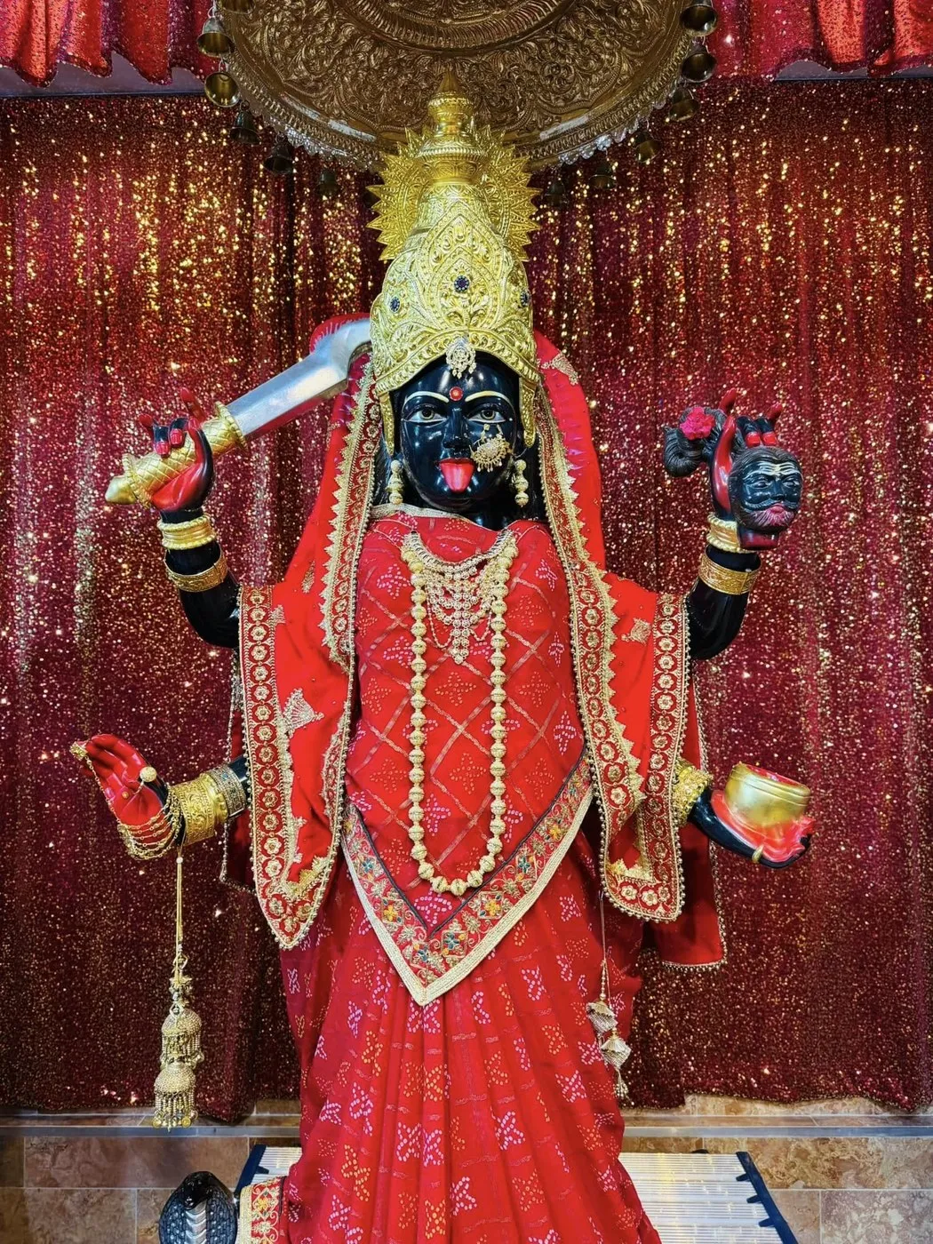 Maa Kali at Shri Maha Kali Bhameshwari Mandir, dressed in the shringar of a different day (5 of 13)