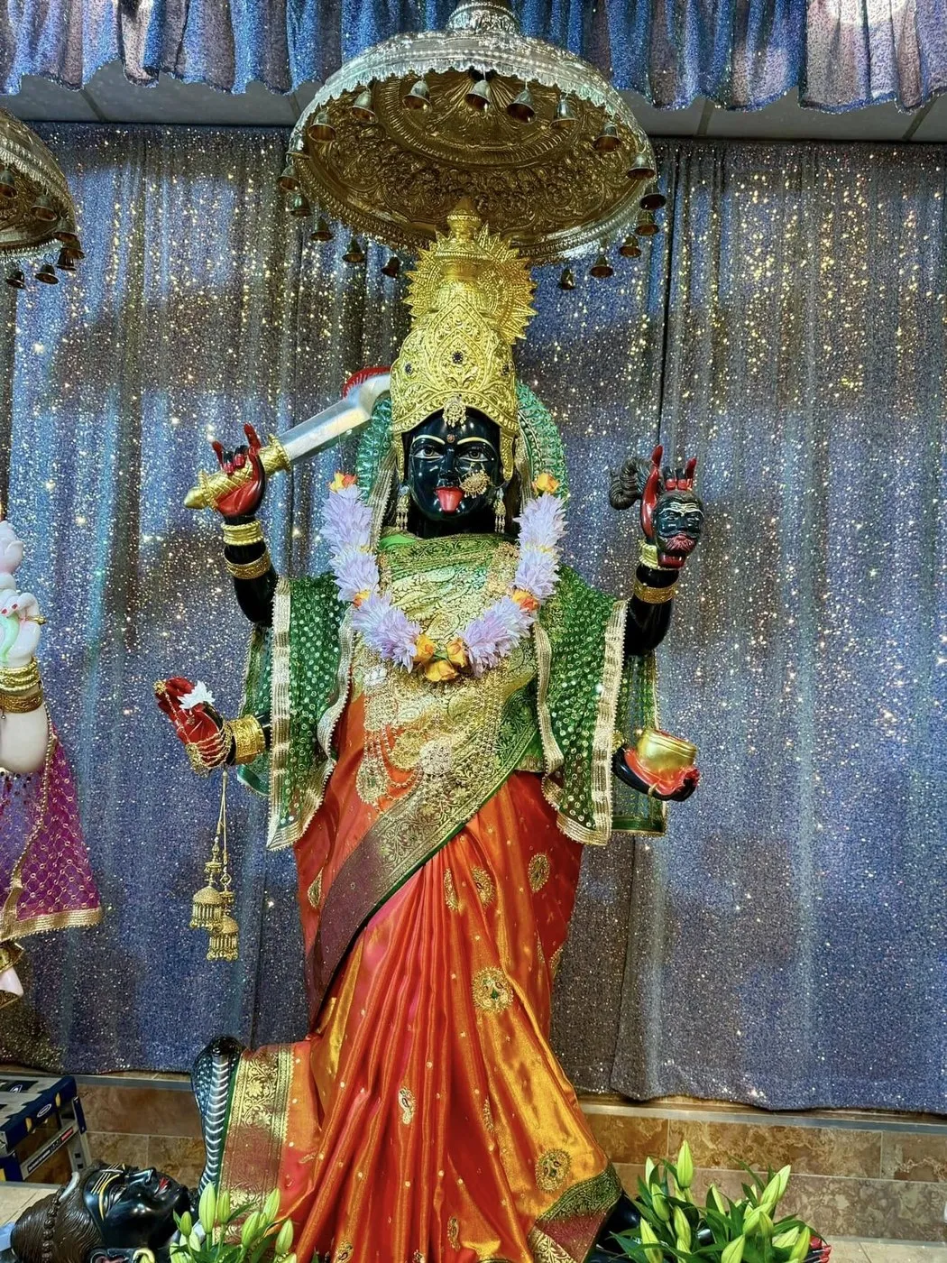 Maa Kali at Shri Maha Kali Bhameshwari Mandir, dressed in the shringar of a different day (6 of 13)