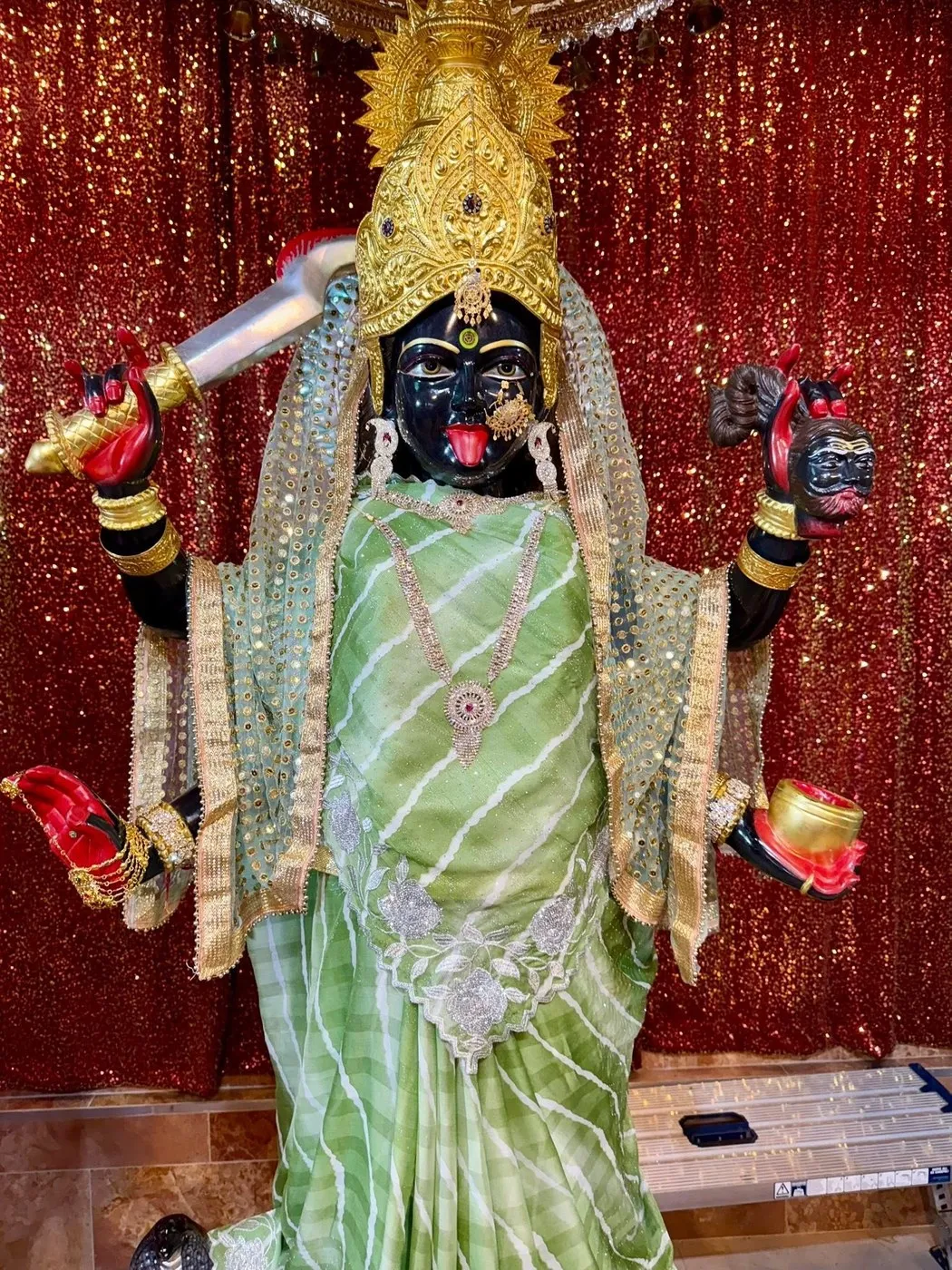 Maa Kali at Shri Maha Kali Bhameshwari Mandir, dressed in the shringar of a different day (7 of 13)