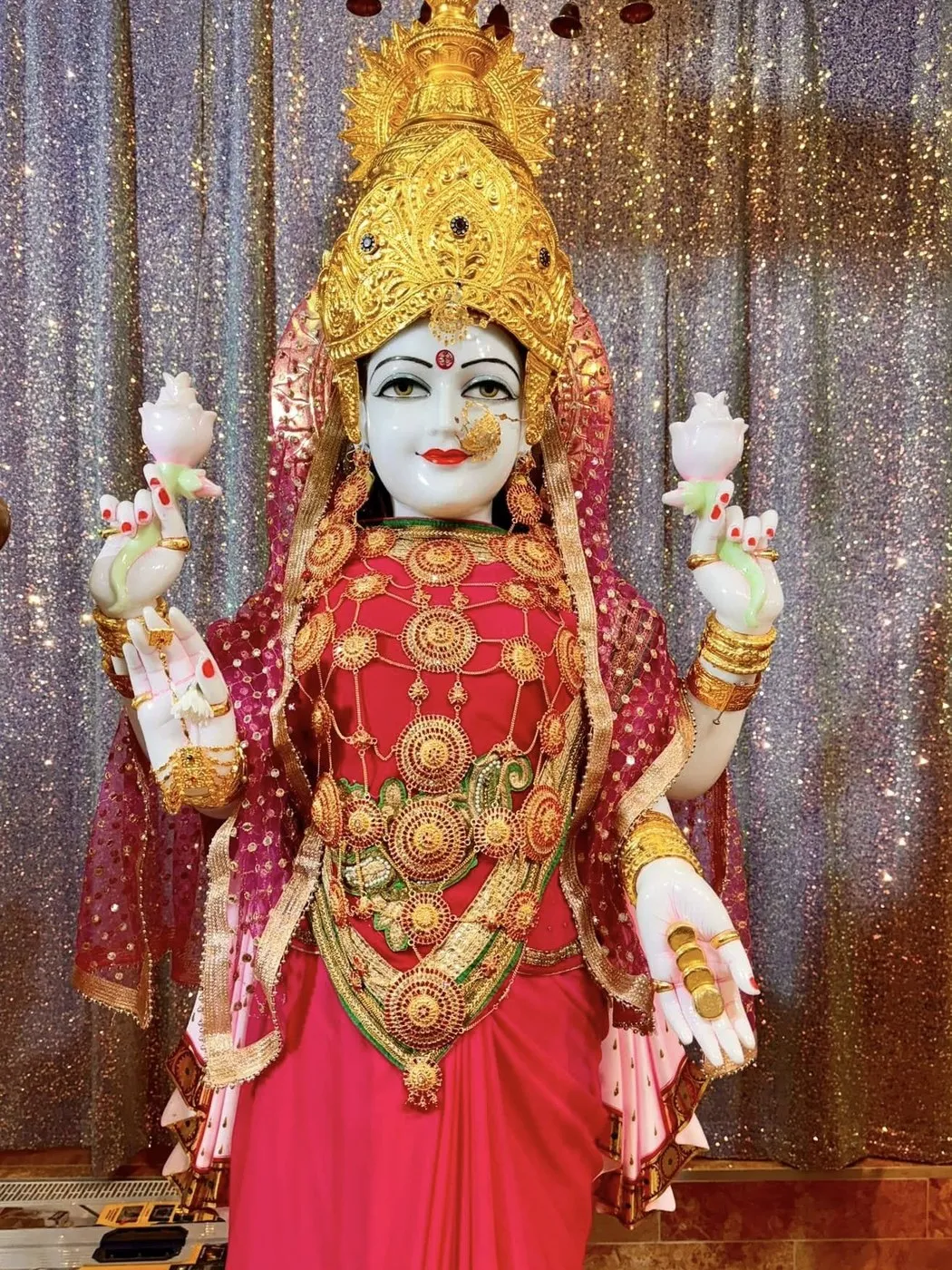 Maa Lakshmi at Shri Maha Kali Bhameshwari Mandir, dressed in the shringar of a different day (6 of 11)