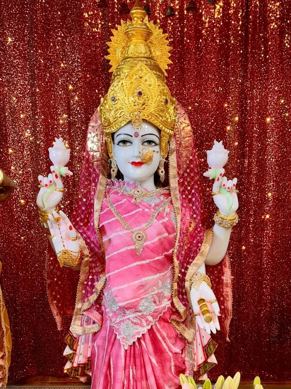 Maa Lakshmi at Shri Maha Kali Bhameshwari Mandir, dressed in the shringar of a different day (7 of 11)