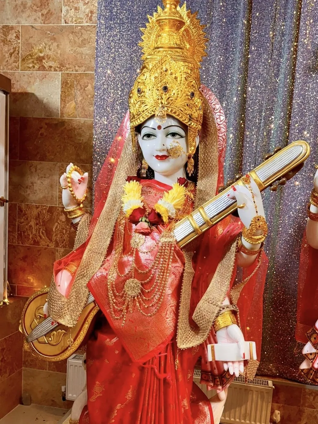 Maa Saraswati at Shri Maha Kali Bhameshwari Mandir, dressed in the shringar of a different day (2 of 10)