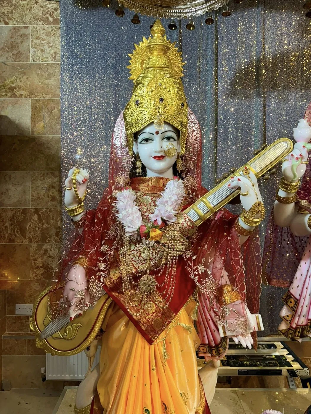 Maa Saraswati at Shri Maha Kali Bhameshwari Mandir, dressed in the shringar of a different day (3 of 10)