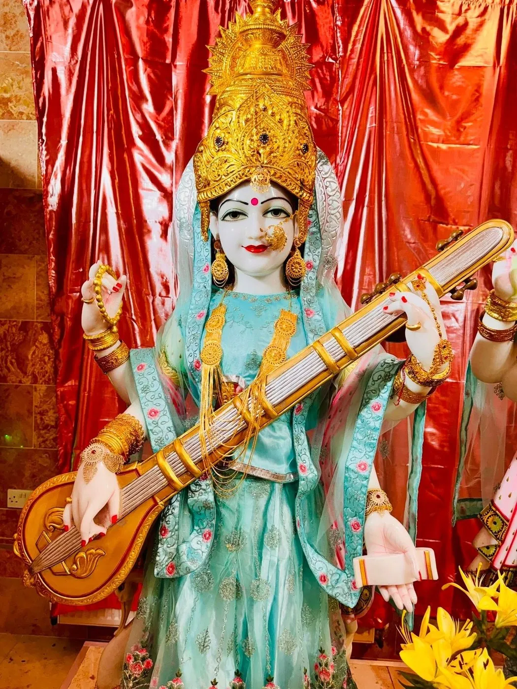 Maa Saraswati at Shri Maha Kali Bhameshwari Mandir, dressed in the shringar of a different day (6 of 10)