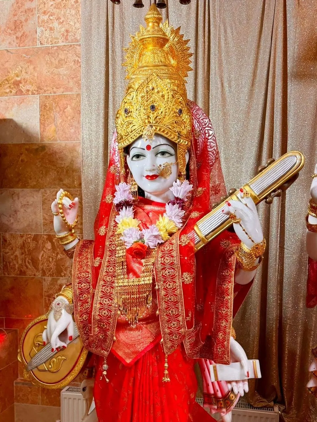 Maa Saraswati at Shri Maha Kali Bhameshwari Mandir, dressed in the shringar of a different day (8 of 10)