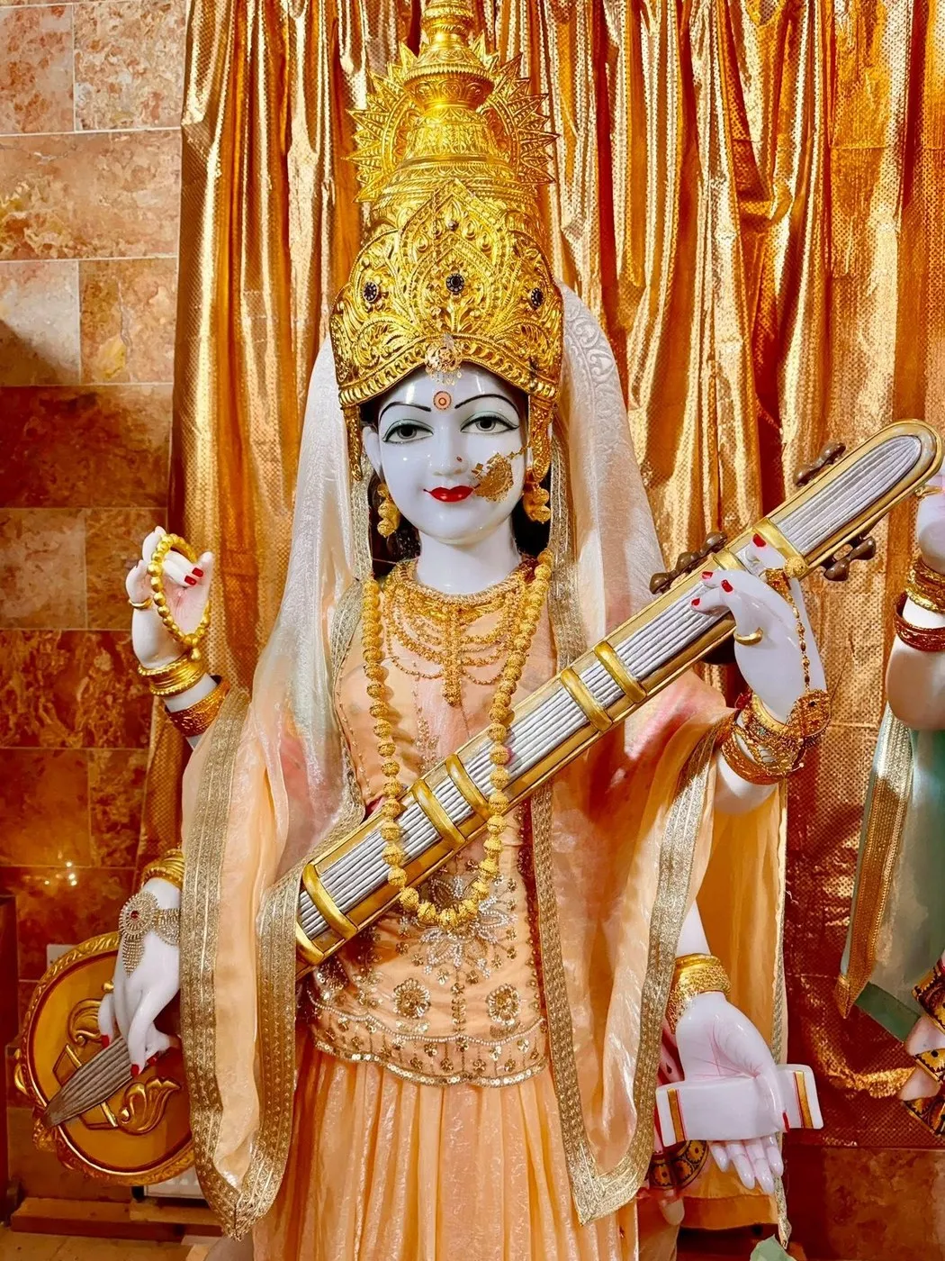 Maa Saraswati at Shri Maha Kali Bhameshwari Mandir, dressed in the shringar of a different day (9 of 10)