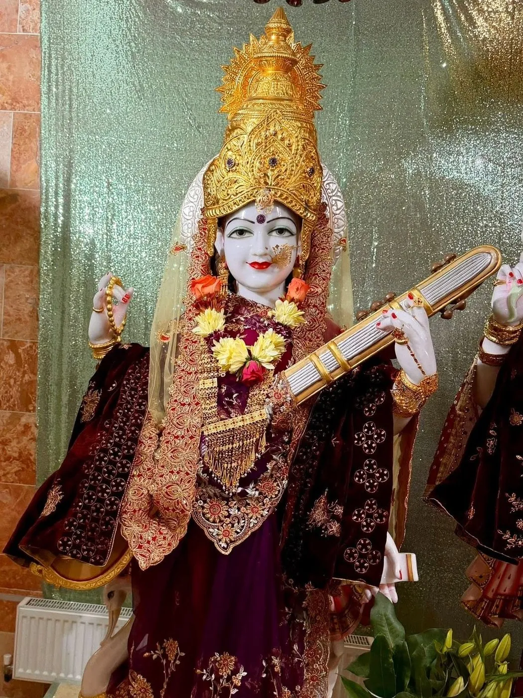 Maa Saraswati at Shri Maha Kali Bhameshwari Mandir, dressed in the shringar of a different day (10 of 10)