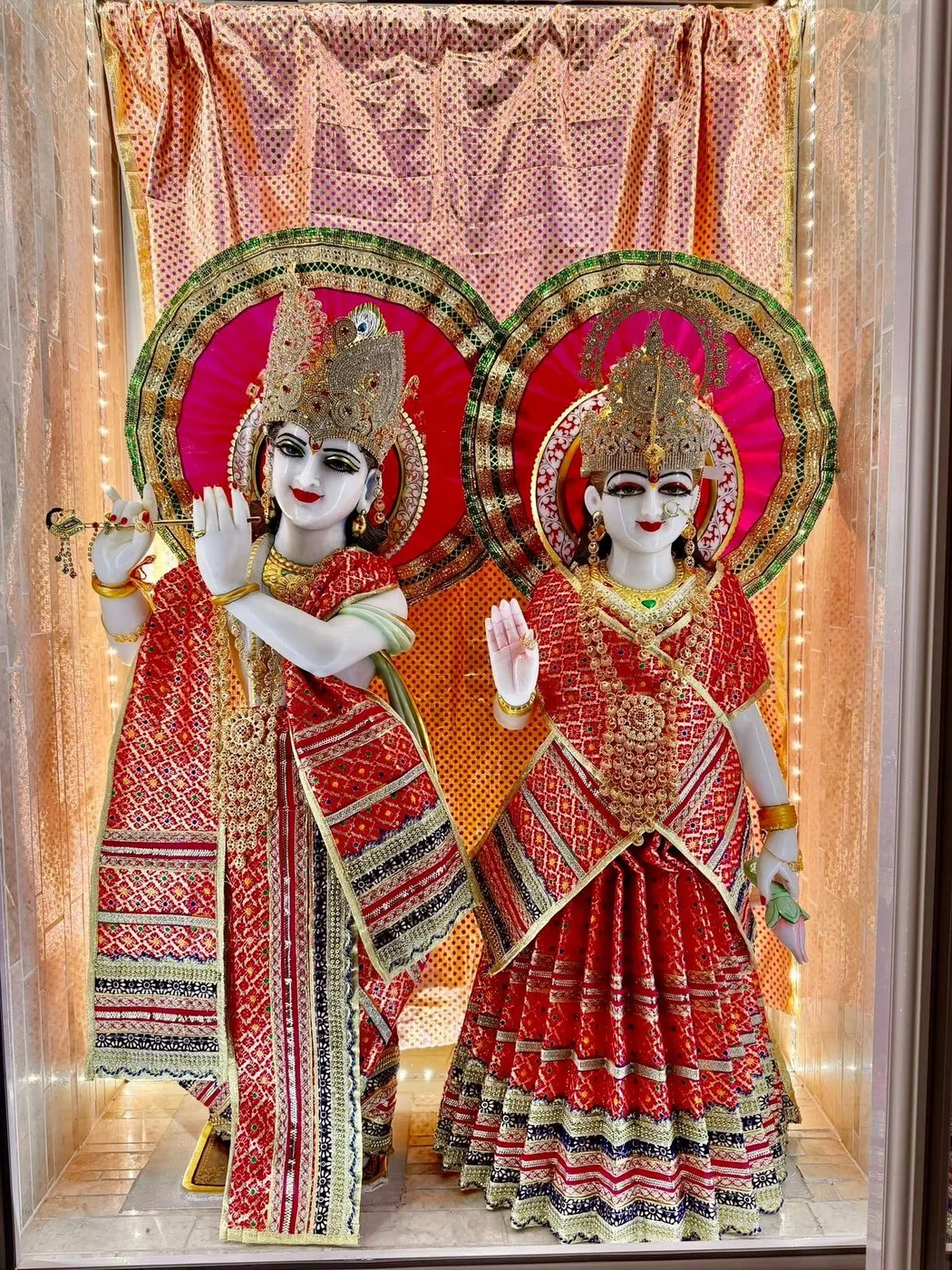 Radha–Krishna at Shri Maha Kali Bhameshwari Mandir, dressed in the shringar of a different day (3 of 7)