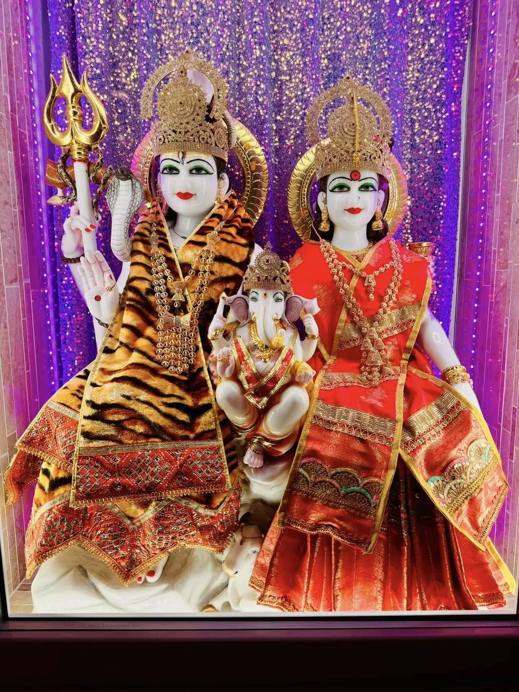 Shiv Parivar at Shri Maha Kali Bhameshwari Mandir, dressed in the shringar of a different day (3 of 5)