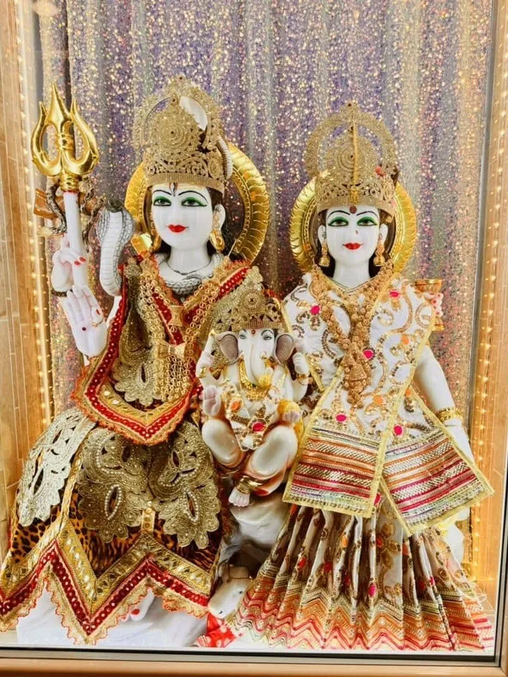 Shiv Parivar at Shri Maha Kali Bhameshwari Mandir, dressed in the shringar of a different day (4 of 5)