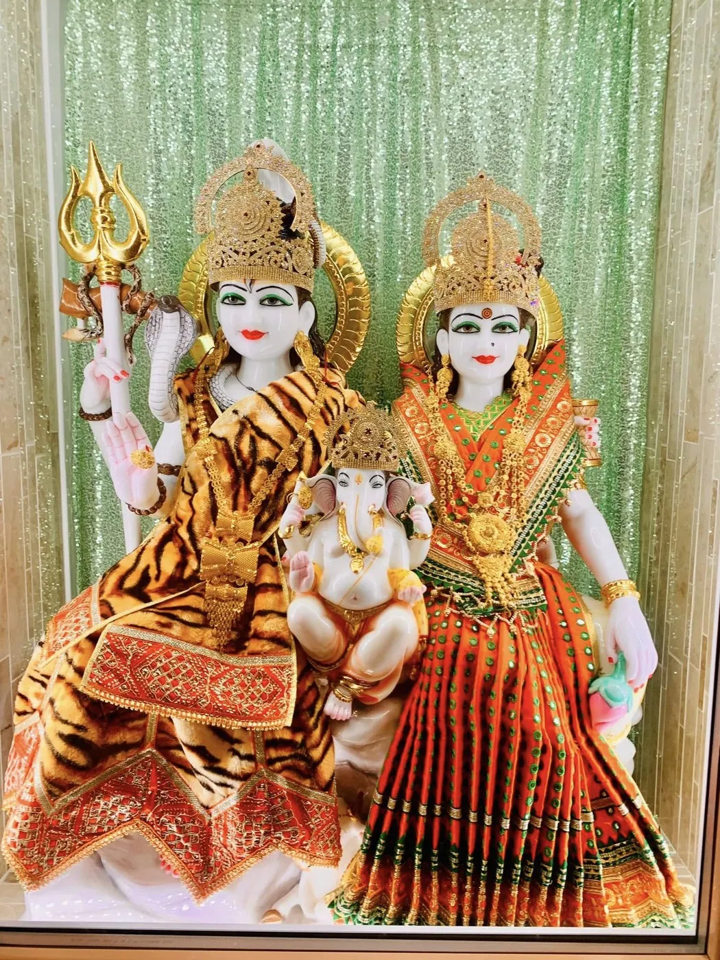 Shiv Parivar at Shri Maha Kali Bhameshwari Mandir, dressed in the shringar of a different day (5 of 5)